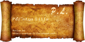 Pántya Lilla névjegykártya